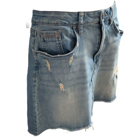 CALVIN KLEIN JEANS Denim Mini Skirt Distressed Design Size 30 - Picture 2 of 5